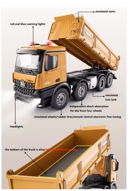 RCP-1536 1/14 12-Channels R/C dump truck 1536