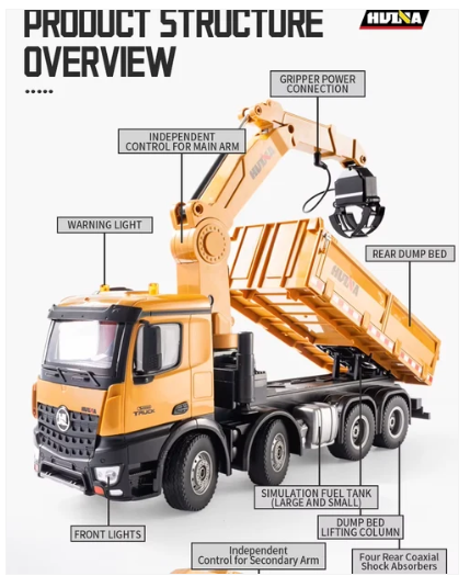 RCP-1538 1:14 9ch RC grapple dump truck 1538