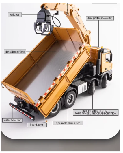 RCP-1538 1:14 9ch RC grapple dump truck 1538