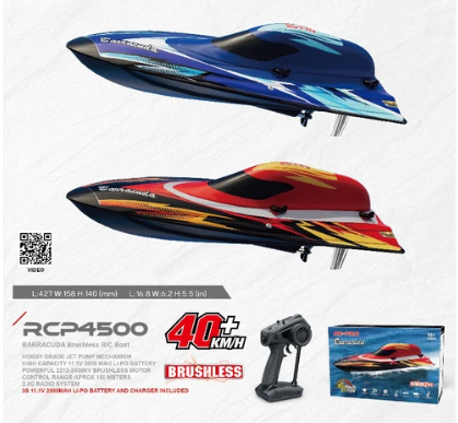 RCP-RCP4500（Blue） Barracuda - 17" R/C Brushless Boat - RTR RCP4500