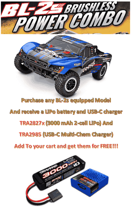 TRA58134-4BLUE  Traxxas Slash 1/10 Brushless BL-2s ESC 2WD Short Course Truck RTR - Blue **SOLD SEPARATELY AND REQUIRED QUCK CHARGER &LONG RUN TIME BATTERY ORDER PART # TRA2992**