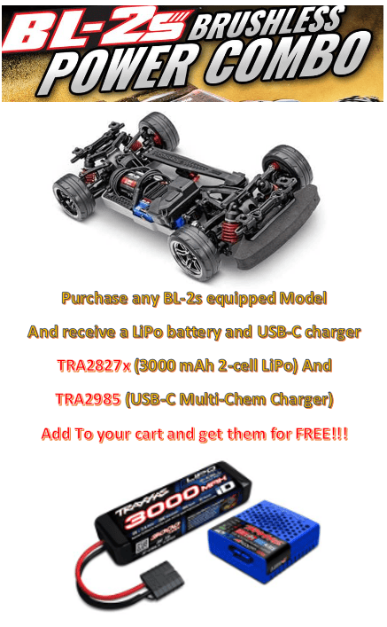 TRA83124-4 Traxxas 4-Tec BL-2S Brushless 1/10 Scale AWD Chassis-only