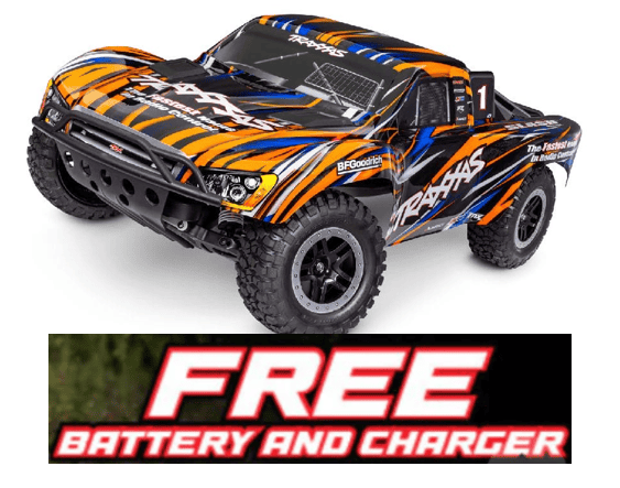 TRA58334-4 ORANGE 1/10 Slash 2WD, BL-2s HD Brushless, Clipless - Orange**Free battery charger with the purchase of this truck. Please add TRA2827X and TRA2920 to your order  to get it free.** if you order from this promotion it is final sale