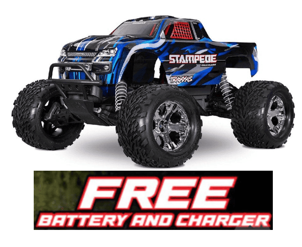 TRA36354-4BLUE Traxxas 1/10 Stampede 2WD BL-2S HD Clipless Blue **Fr