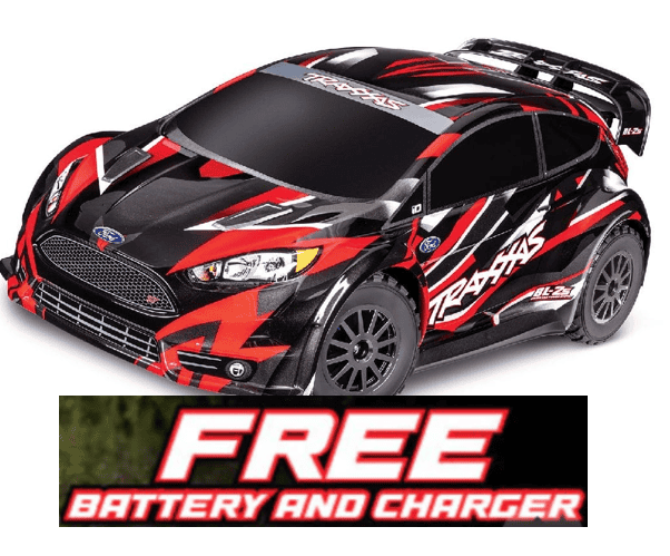 TRA74154-4RED Traxxas Fiesta ST Rally 1/10 Brushless AWD Rally Car RTR - RED **Free battery charger with the purchase of this truck. Please add TRA2827X and TRA2920 to your order  to get it free.** if you order from this promotion it is final sale