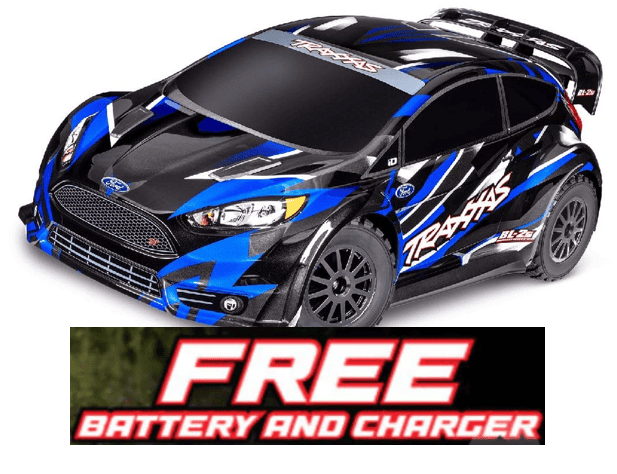 TRA74154-4BLUE Traxxas Fiesta ST Rally 1/10 Brushless AWD Rally Car RTR - BLUE **Free battery charger with the purchase of this truck. Please add TRA2827X and TRA2920 to your order  to get it free.** if you order from this promotion it is final sale