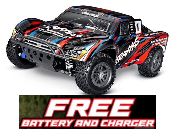 TRA68154-4RED Traxxas Slash 1/10 4X4 Brushless Short Course Truck RTR - Red **Free battery charger with the purchase of this truck. Please add TRA2827X and TRA2920 to your order  to get it free.** if you order from this promotion it is final sale