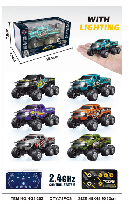 RCPHG4-302GY 1:64 R/C Six-wheel Chevrolet With APP control HG4-302 **order #HG4001 Gun remote - Fits all HG4 models