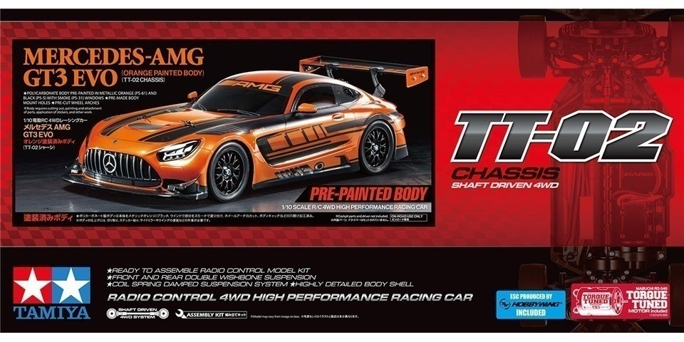 TAM47519 1/10 RC Mercedes-AMG GT3 EVO Orange Painted Body (TT-02) LIMITED EDITION