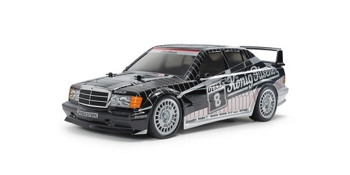 TAM47525 1/10 RC Mercedes-Benz 190 E 2.5-16 EVO II 1991 Black/Silver Painted Body (TT-02) LIMITED EDITION