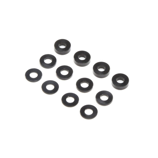 TLR336007 M3 Caster Block Aluminum Washer Set, Black (4ea)