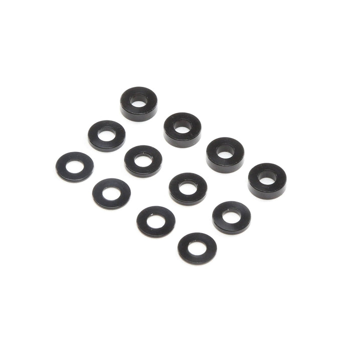 TLR336007 M3 Caster Block Aluminum Washer Set, Black (4ea)