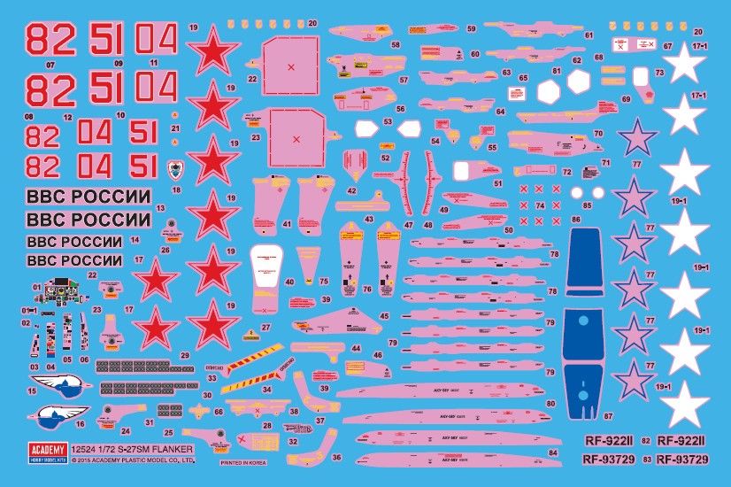 ACA12524 Academy 1/72 Russian Air Force Su-27 SM Flanker
