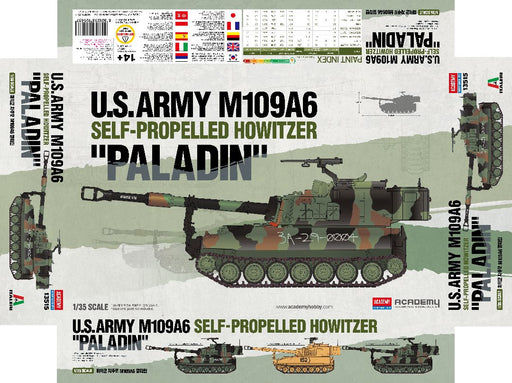 ACA13515 Academy 1/35 U.S. Army Self-Propelled Howitzer M109A6 Paladin