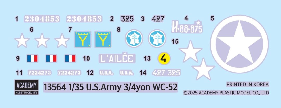 ACA13564 Academy 1/35 U.S. Army 3/4 ton WC-52