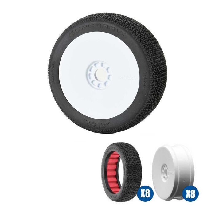 AKA14034XRWB AKA 1/8 Buggy SuperNova SLW Off-Road Tire Racer Bundle - White