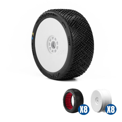 AKA14039QRWB AKA Reverb SSLW Off-Road Buggy Tires & Wheels Racer Bundle (8)