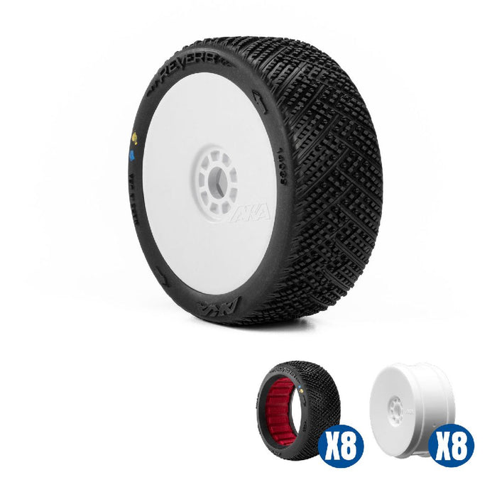 AKA14039XRWB AKA Reverb SLW Off-Road Buggy Tires & Wheels Racer Bundle (8)