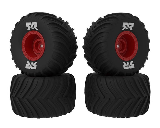 ARA-2585 Arrma dBoots Chevron MT Tire Set Glued (Red) (2 Pairs)