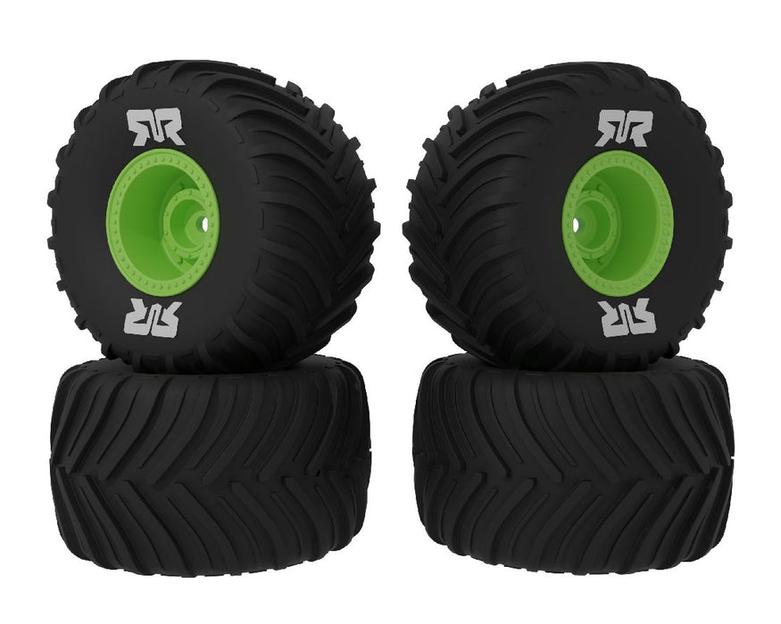 ARA-2610 Arrma dBoots Chevron MT Tire Set Glued (Green) (2 Pairs)