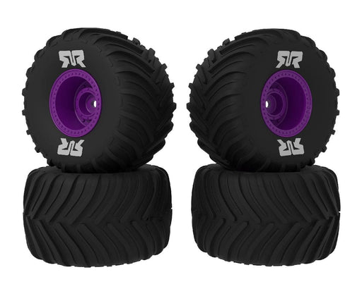 ARA-2611 Arrma dBoots Chevron MT Tire Set Glued (Purple) (2 Pairs)