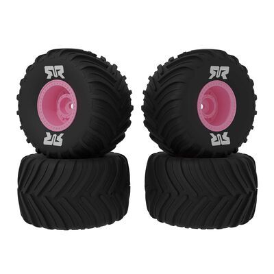 ARA-3126 Arrma dBoots Chevron MT Tire Set Glued (Pink) (2 Pairs)