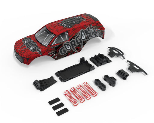 ARA-3417 Arrma GORGON Painted Decaled Trimmed Body Set - Red/Black