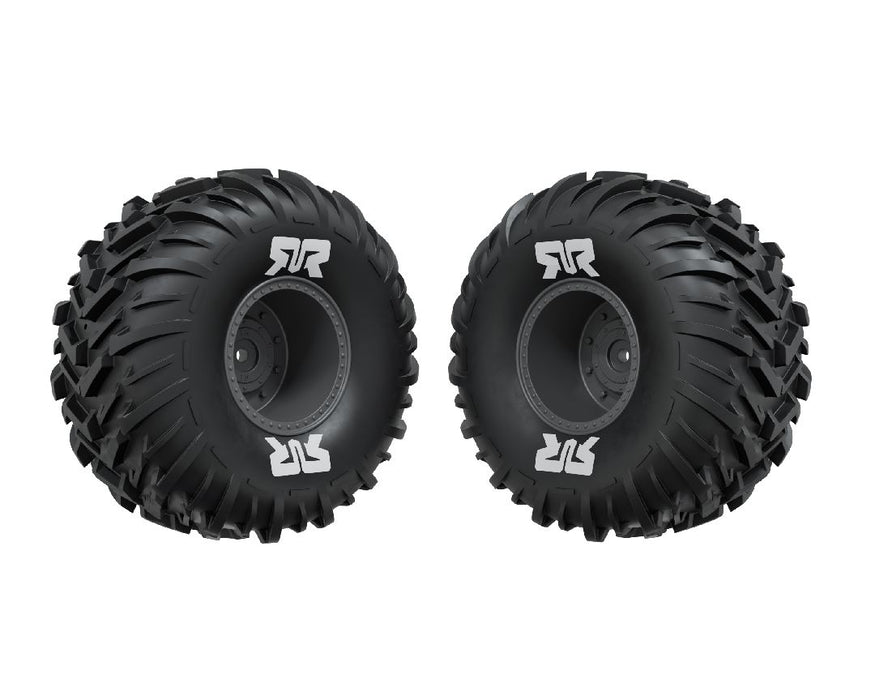 ARA-3419 Arrma dBoots Cut Chevron MT Tire Set Glued (2) - Gun Metal
