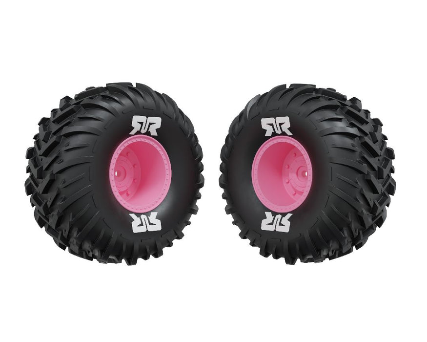 ARA-3497 Arrma dBoots Cut Chevron MT Tire Set Glued (2) - Pink