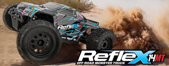 ASC20190C Team Associated Reflex 14MT RTR, Blue & Purple LiPo Combo