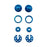 ASC31969 Team Associated 6x6 Shock Caps, Collars, Spring Cups - Blue