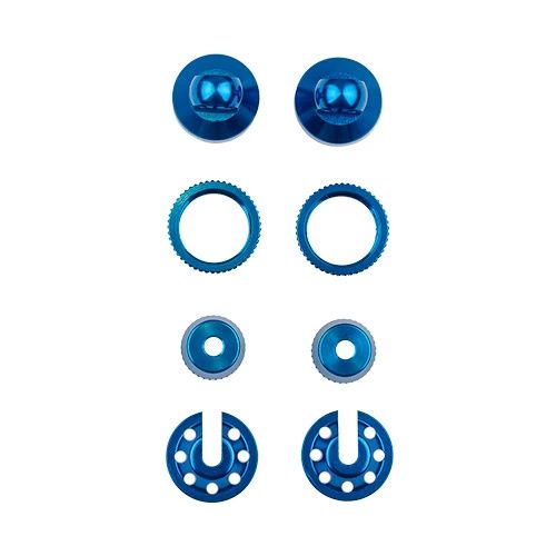 ASC31969 Team Associated 6x6 Shock Caps, Collars, Spring Cups - Blue
