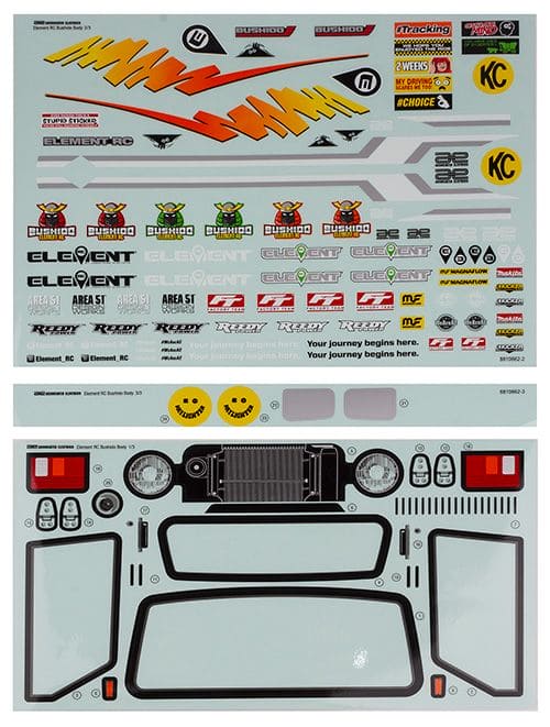 ASC42197 Element RC Bushido+ Body Decal Sheets