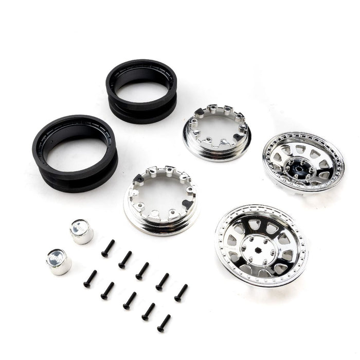AXI-3878 Axial 1.9 Raceline Daytona Beadlock Wheels - Chrome (2)