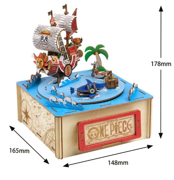 AZO525190 Azone One Piece Straw Hat Crew with Music Box (155 Pcs) Level 4
