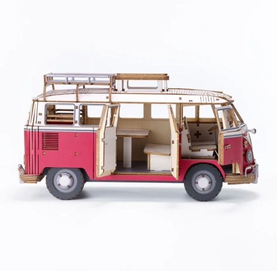 AZO525930 Azone Vintage Volkswagen (T1) Camper Van (395 Pcs) Level - RED