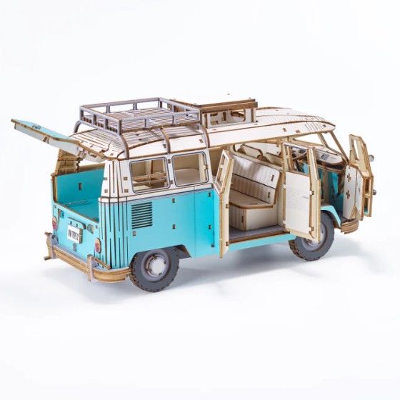 AZO525947 Azone Vintage Volkswagen (T1) Camper Van (395 Pcs) Level - BLUE