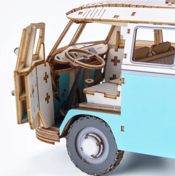 AZO525947 Azone Vintage Volkswagen (T1) Camper Van (395 Pcs) Level - BLUE