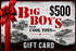 Big Boys With Cool Toys Gift Cards $25 - $1000