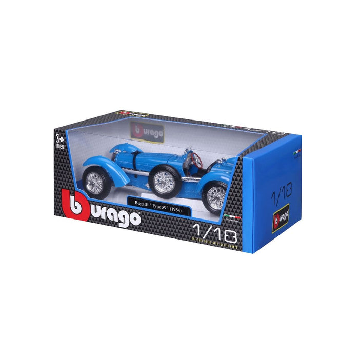 BUR18-12062 Bburago 1/18 Bugatti Type 59 (Blue)