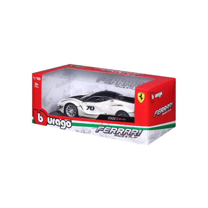 BUR18-16012 Bburago 1/18 R&P Ferrari FXX K EVO (Pearl White #70)