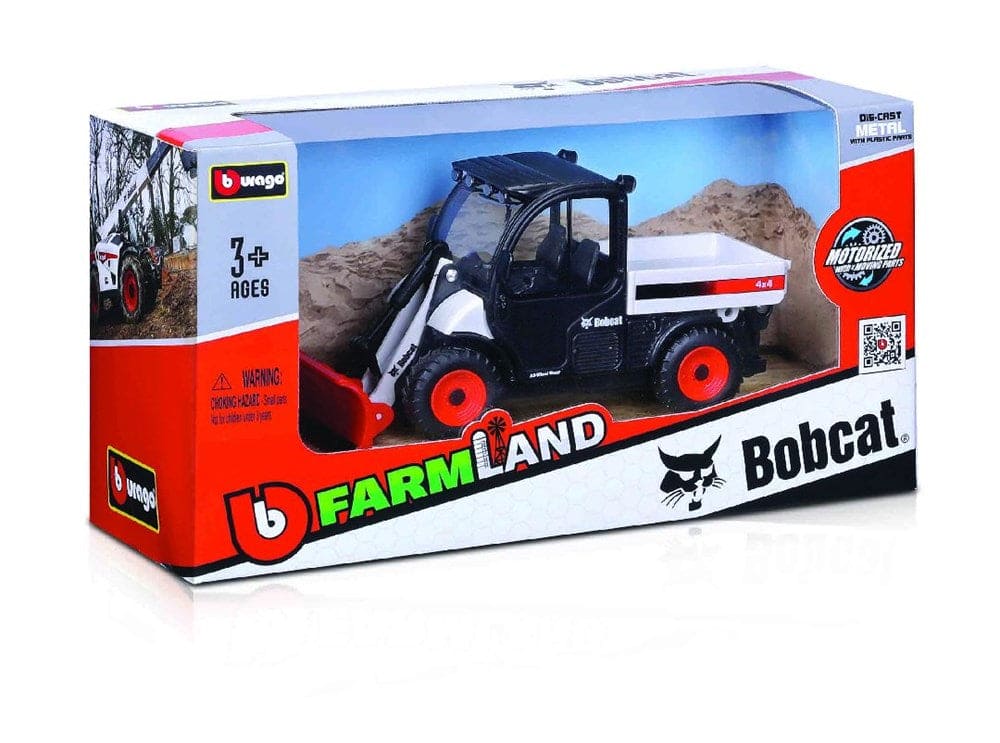 BUR18-31805 Bburago Farmland 10cm Moto. Bobcat Toolcat 5600 w/ Acc. (1