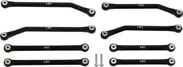 HRASXTF133HFJ01 Aluminum High Clearance 4 Link Set for 5.26 (133.7mm) Wheelbase: SCX24 C10, JLU, Bronco