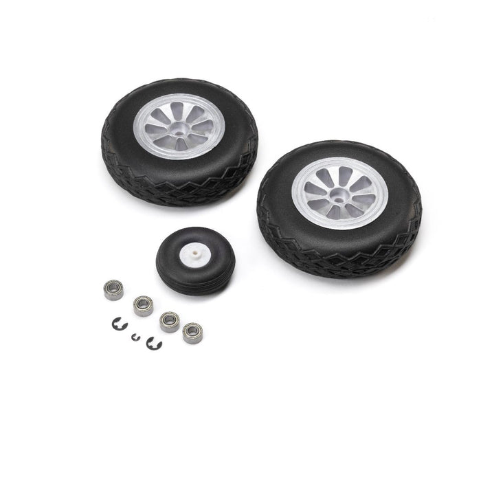 EFL-4883 E-Flite Soft Wheel Set, 93mm Diameter: P-51 Mustang 1.5m