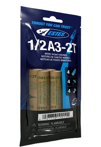 EST10011 Estes Rockets 1/2A3-2T (4 ea) - Bagged