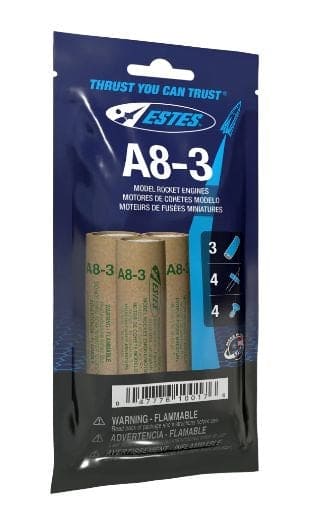 EST10017 Estes Rockets A8-3 (3 ea) - Bagged