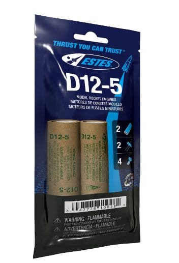 EST10028 Estes Rockets D12-5 (2 ea) - Bagged