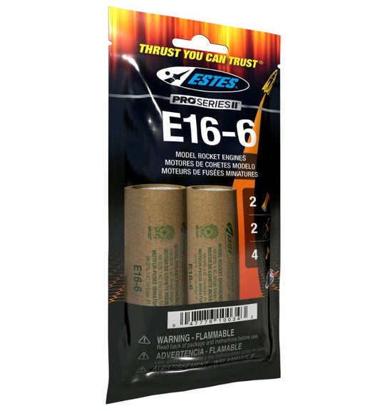 EST10034 Estes Rockets E16-6 29 mm (2 ea) - Bagged