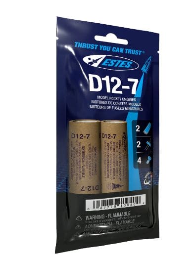 EST10040 Estes Rockets D12-7 (2 ea) - Bagged