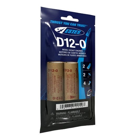 EST10049 Estes Rockets D12-0 (2 ea) - Bagged